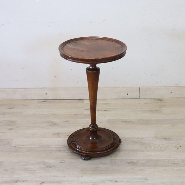 20th Century Round Walnut Pedestal Table For Sale - Image 3 of 12