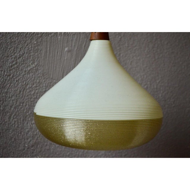 Rotaflex Pendant Light in White and Gold Rhodoid Shape, France, 1950s For Sale - Image 6 of 14