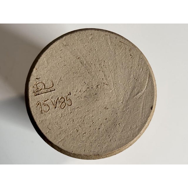 Beige Studio Ceramic Art Vase, 1985 For Sale - Image 8 of 10