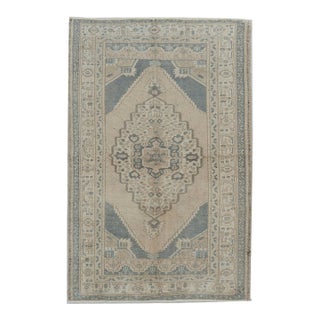 Vintage Subdued Turkish Oushak Rug 3'7 X 5'5 For Sale