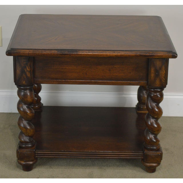 Lane Eddie Bauer Home Collection Oak Barley Twist Side Table Chairish