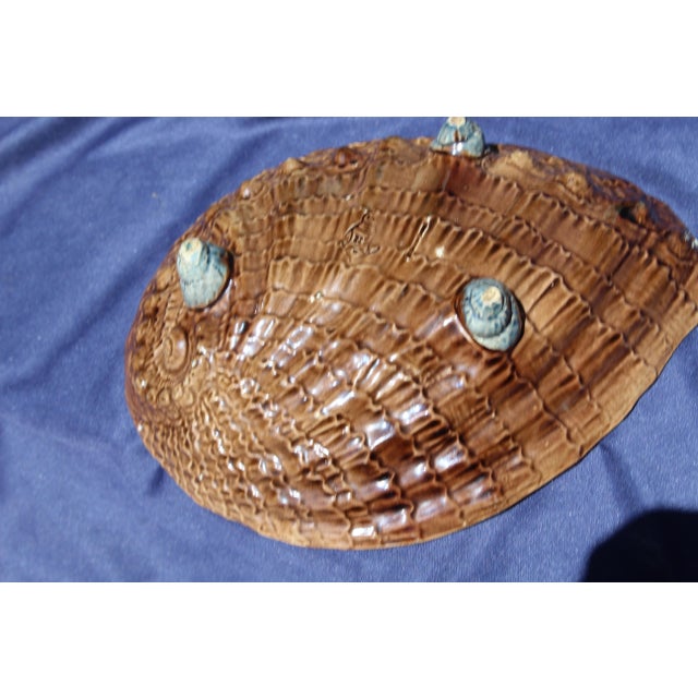 19th Century Vintage Majolica Blue Dish For Sale In San Diego - Image 6 of 7