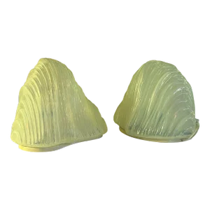 1960s Carlo Nason for Mazzega Iceberg Lamp Pair in Opaline Glass