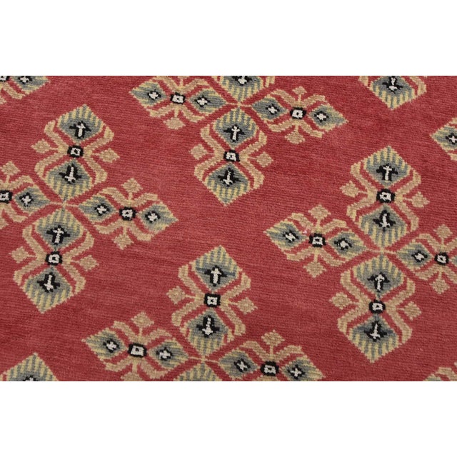 Bokhara Jaldar Rug 8’1” X 10’1” Pink Wool Tribal Hand-Knotted Oriental Carpet For Sale - Image 9 of 14