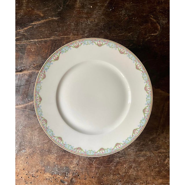 Set of Eleven (11) Limoges France Pink and Green Floral Plates for Marshall Fields For Sale - Image 9 of 10