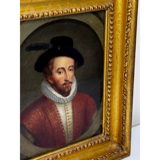 Renaissance English Oil Painting Portrait Sir Walter Raleigh C18th Century Gilt Framed After the Celebrated Lennard Type For Sale - Image 3 of 11