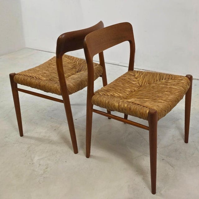 Danish Model 75 Diner Chairs by Niels Møller, 1960s, Set of 5 For Sale - Image 4 of 9