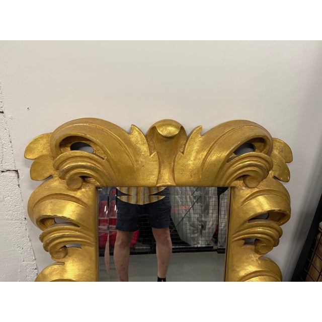 Late 20th Century Ornate Gold Leaf Carved Mirror For Sale - Image 4 of 16