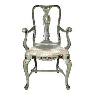 20th Century Cannel & Chaffin Hand Painted Chinoiserie Armchair For Sale