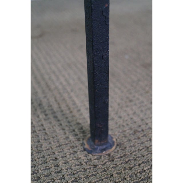 Custom Square Iron Frame Glass Top Side Tables - A Pair For Sale - Image 9 of 10