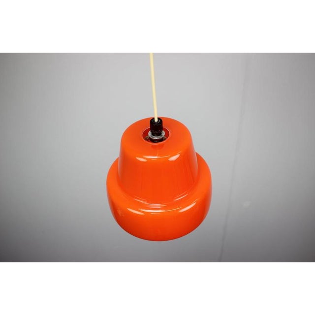 Vintage Orange Glass Pendant Lamp, Czechoslovakia, 1970 For Sale - Image 4 of 9