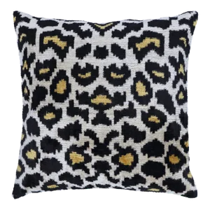 Contemporary Velvet Tiger Print Throw Pillow With Down Indert