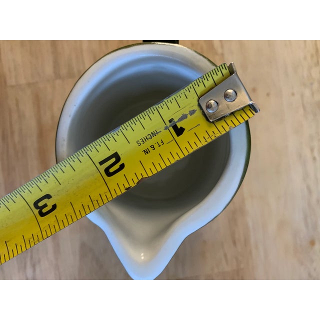 Vintage Hall Pottery Creamer Pitcher Green MCM Green with Spout, Handle Small, 3.25” tall