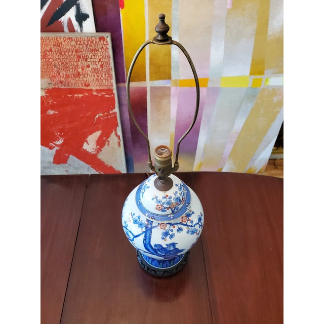 Mid-Century Hollywood Regency Asian Porcelain Lamp For Sale In Boston - Image 6 of 6