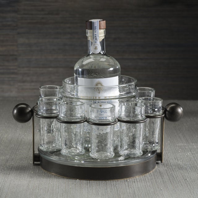 2020s Agave 10-Piece Tequila Shot Set with Ice Bucket For Sale - Image 5 of 8