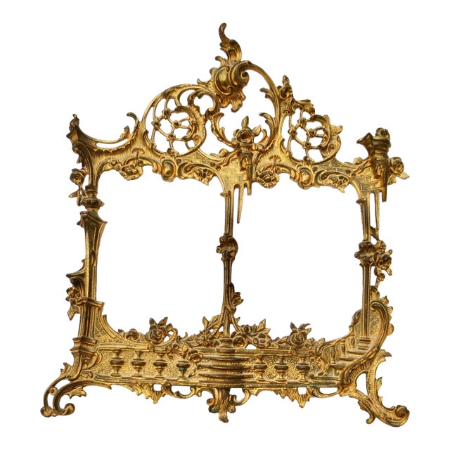 Gilt Brass Double Window Photo Frame Rococo For Sale