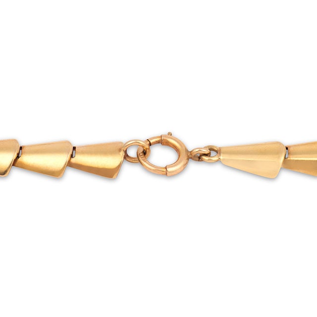 Vintage Brutalist Choker 14k Yellow Gold Necklace For Sale In Los Angeles - Image 6 of 7