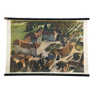 Vintage Princes Castle of the 18th Century Rollable Wall Chart, 1970s For Sale