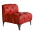 Rare Tufted Red Slipper Chair by J. Robert Scott With Chrome Legs, Late 20th Century For Sale