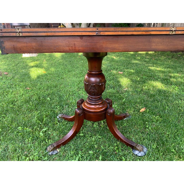 Antique Duncan Phyfe Style English Mahogany Pedestal Game ...