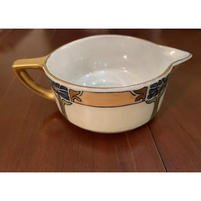 B & C Limoges France Art Deco Porcelain Sugar Bowl and Creamer, Circa 1920s For Sale In South Bend - Image 6 of 11