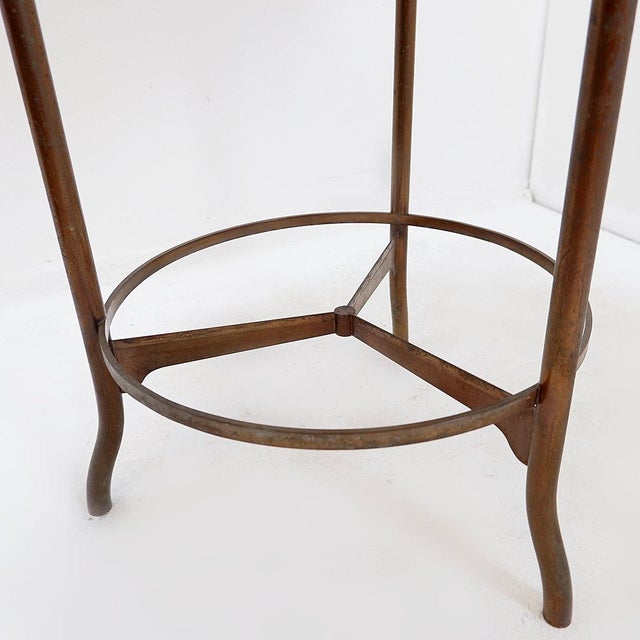 Pedestal Table in Metal with Portoro Marble Top, 1970s For Sale - Image 9 of 17