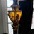 Brass 1980s Hollywood Regency Berman Gilded Floor Lamp With Amber Mosaic Glass Urn For Sale - Image 8 of 11