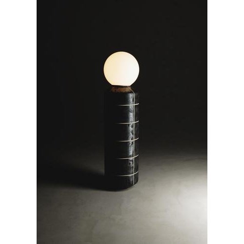 Not Yet Made - Made To Order Navazi Medium Floor Lamp in Scorched Coal Ceramic and Frosted Glass by Svitanok For Sale - Image 5 of 10