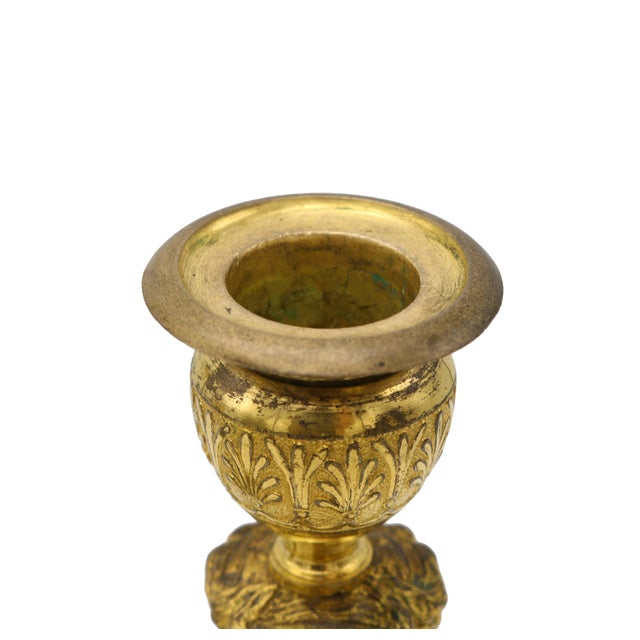 Metal Late 18th Century Pair of Empire "Retour d' Egypt" Candlesticks For Sale - Image 7 of 7