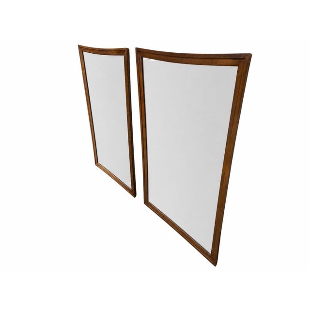 Mid-Century Modern Mid-Century Modern Broyhill Sculptra Walnut Wall Mirrors - Set of 2 For Sale - Image 3 of 4