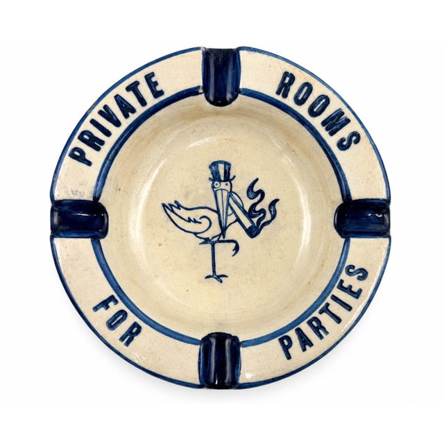Ivory Vintage the Stork Club Nyc Ceramic Ashtray New York City For Sale - Image 8 of 10