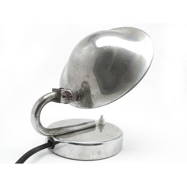 Chrome-Plated Metal Table Lamp by J. Hurka for Napako, Czechoslovakia, 1950s For Sale - Image 9 of 14
