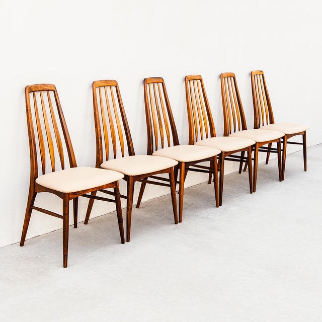 1960s Restored Danish Mid Century Modern Rosewood "Eva" Dining Chairs by Niels Koefoed For Sale - Image 12 of 14