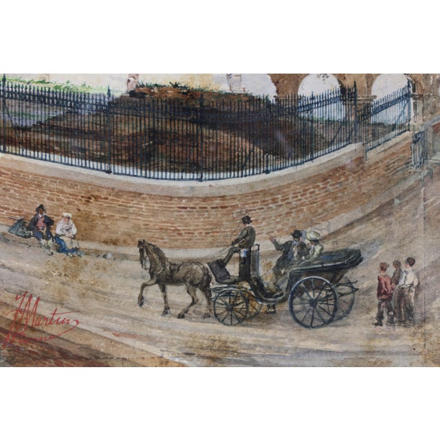 Three Italian Framed Watercolors of Scenes of Rome For Sale - Image 4 of 13