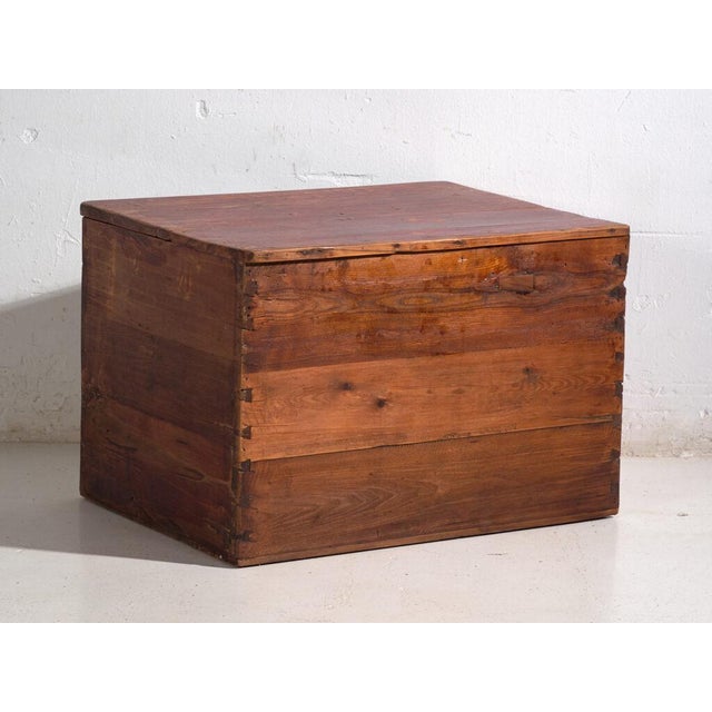 Antique Chinese Qing Dynasty Painted Dongbei Peony Trunk For Sale - Image 11 of 12