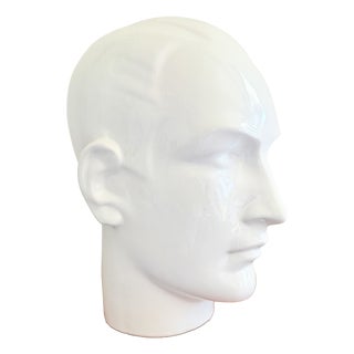 Vintage Display Head in Glazed Porcelain, 1970s For Sale