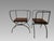 Black Mid Century Modern Style Minimalist Black Wrought Iron Occasional Chairs, a Pair For Sale - Image 8 of 14