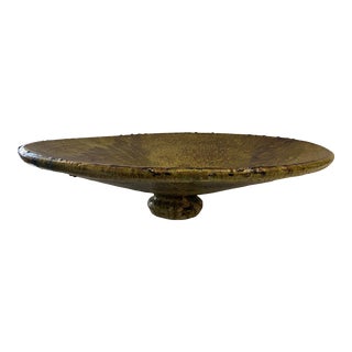 Contemporary Moroccan Tamegroute Ochre Platter For Sale