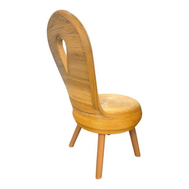 Contemporary Vintage Sculptural Pencil Reed Side Chair For Sale - Image 3 of 8