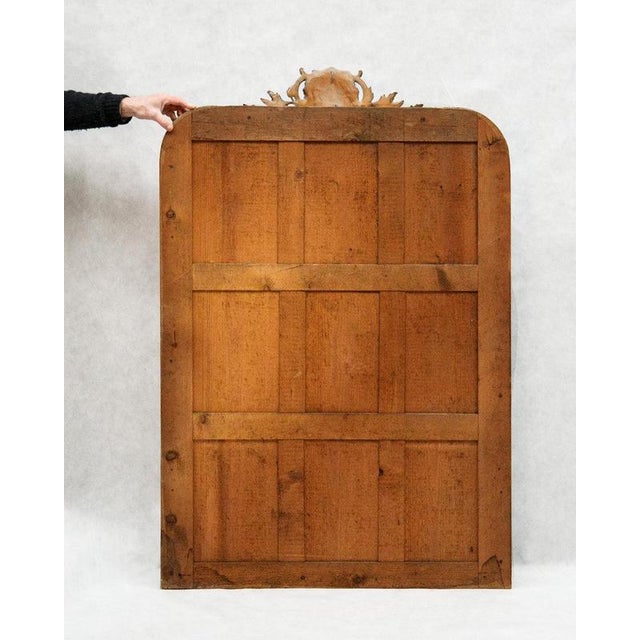 19th Century Louis Philippe Mirror with Flower and Shield Crest For Sale - Image 9 of 11