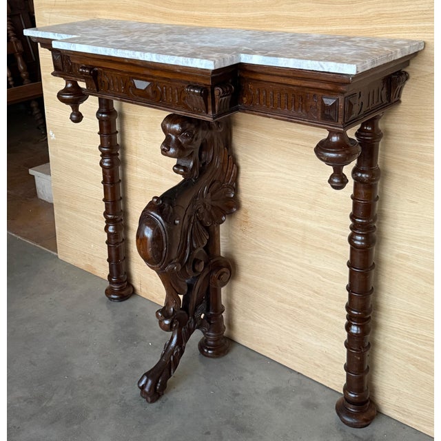 Antique Italian Renaissance Revival Carved Figural Bust, Winged Lions Head For Sale - Image 18 of 18