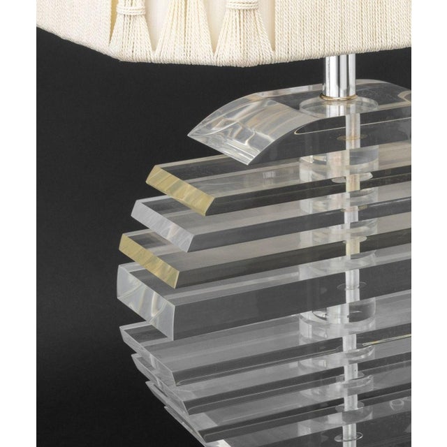 Mid-Century Modern George Bullio Stacked Lucite Table Lamp For Sale - Image 3 of 8