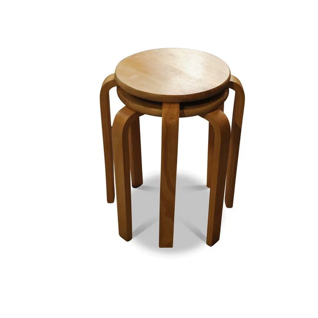 Alvar Aalto Bent Plywood E60 Stacking Stool by Alvar Aalto for Artek, 1980s For Sale - Image 4 of 5