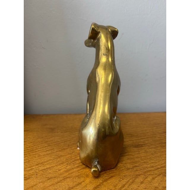 Vintage English Brass Dog For Sale - Image 4 of 5