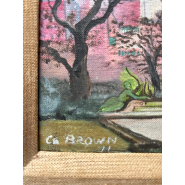Impressionist Vintage 1970’s Philadelphia Cityscape Oil Painting on Canvas For Sale - Image 3 of 6