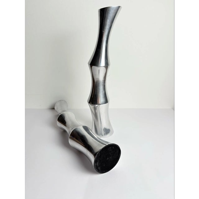 1970s Vintage Cast Aluminum Sculptural Vases, 1970s, Set of 2 For Sale - Image 5 of 6