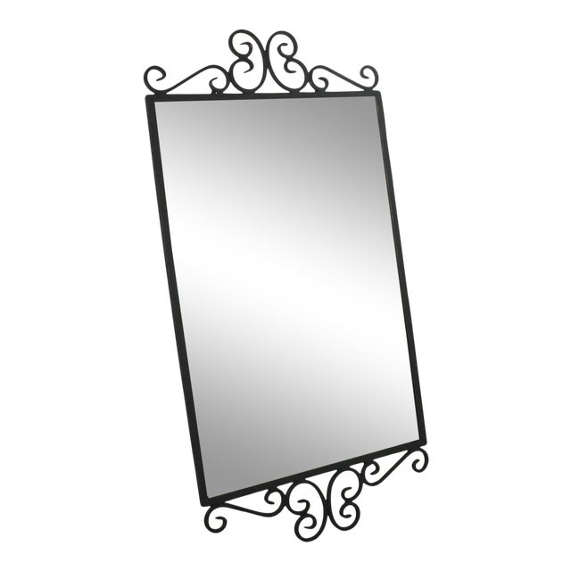 1960s Salterini Style Wrought Iron Wall Mirror For Sale