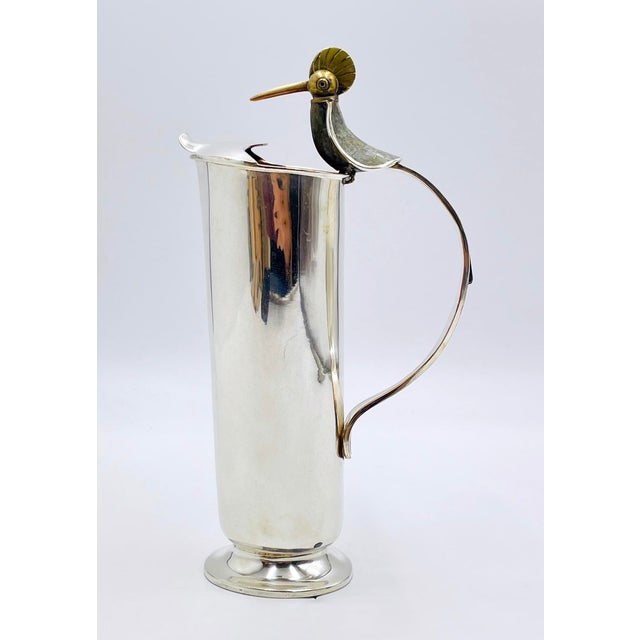 1960s Los Castillo "Bird of Paradise" Pitcher, Mexican Modern Silversmithing For Sale - Image 13 of 18