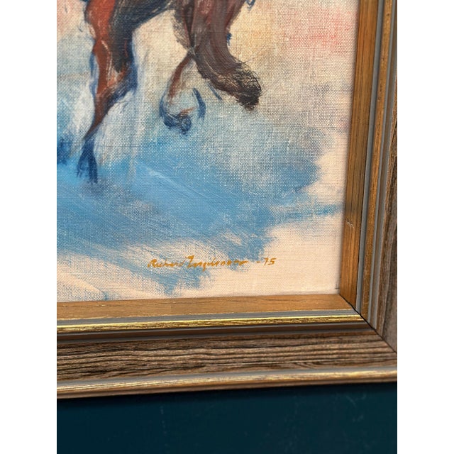 1970s Richard Ingelsson, Jockeys, 1975, Oil on Canvas, Framed For Sale - Image 5 of 18