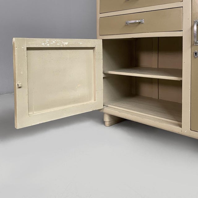 Mid-Century Modern Italian Sideboard in Glass, Light Green and Beige Wood, 1940s For Sale - Image 11 of 18